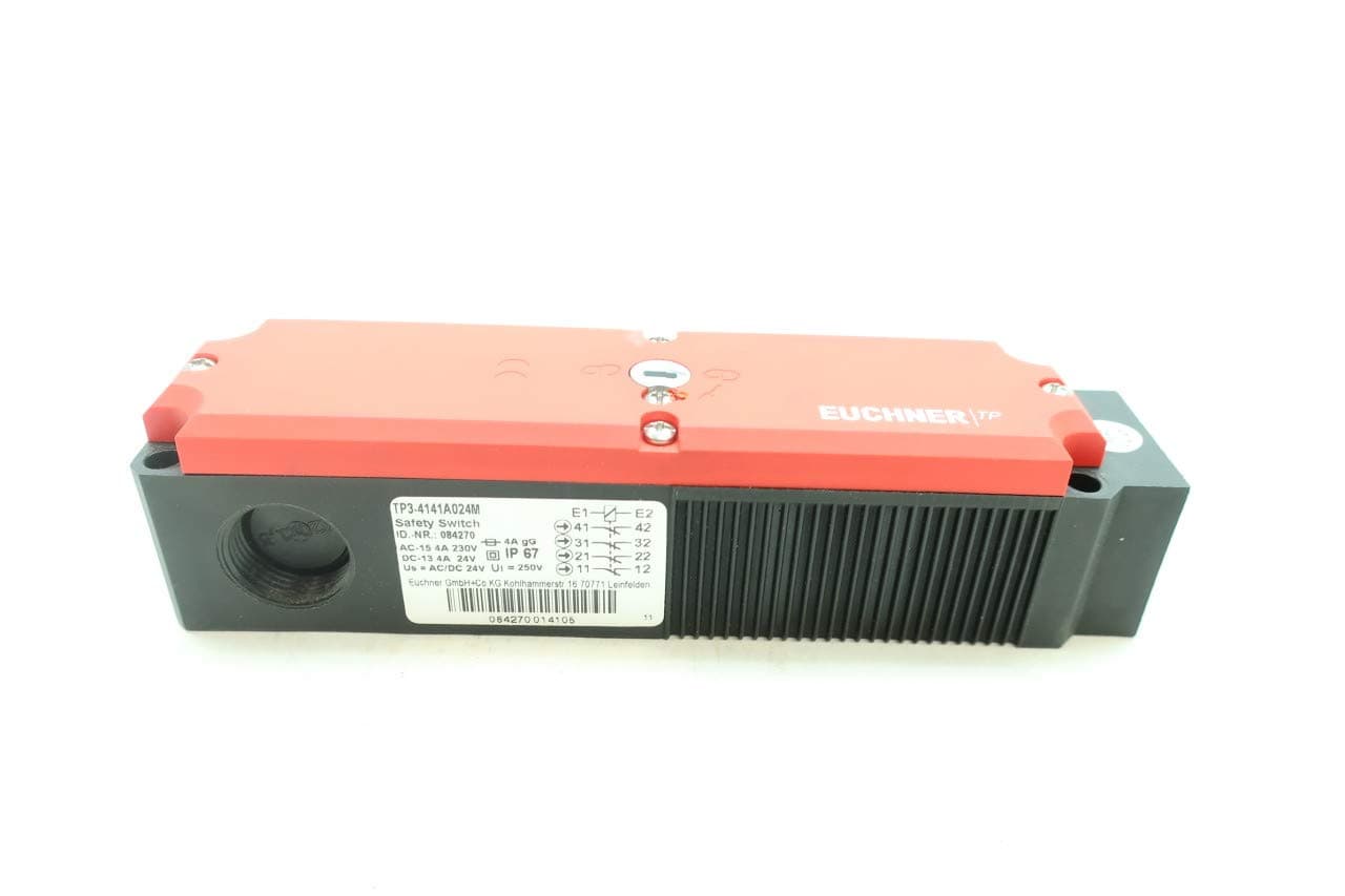 TP3-4141A024M 084270, AC/DC 24 V, Closed-Circuit Current, Guard Lock Monitoring, Guard Locking, Mechanical Lock, Safety Switch, Slow-Action Switching Contact 2NC 2NC, Thread M20X1.5 for