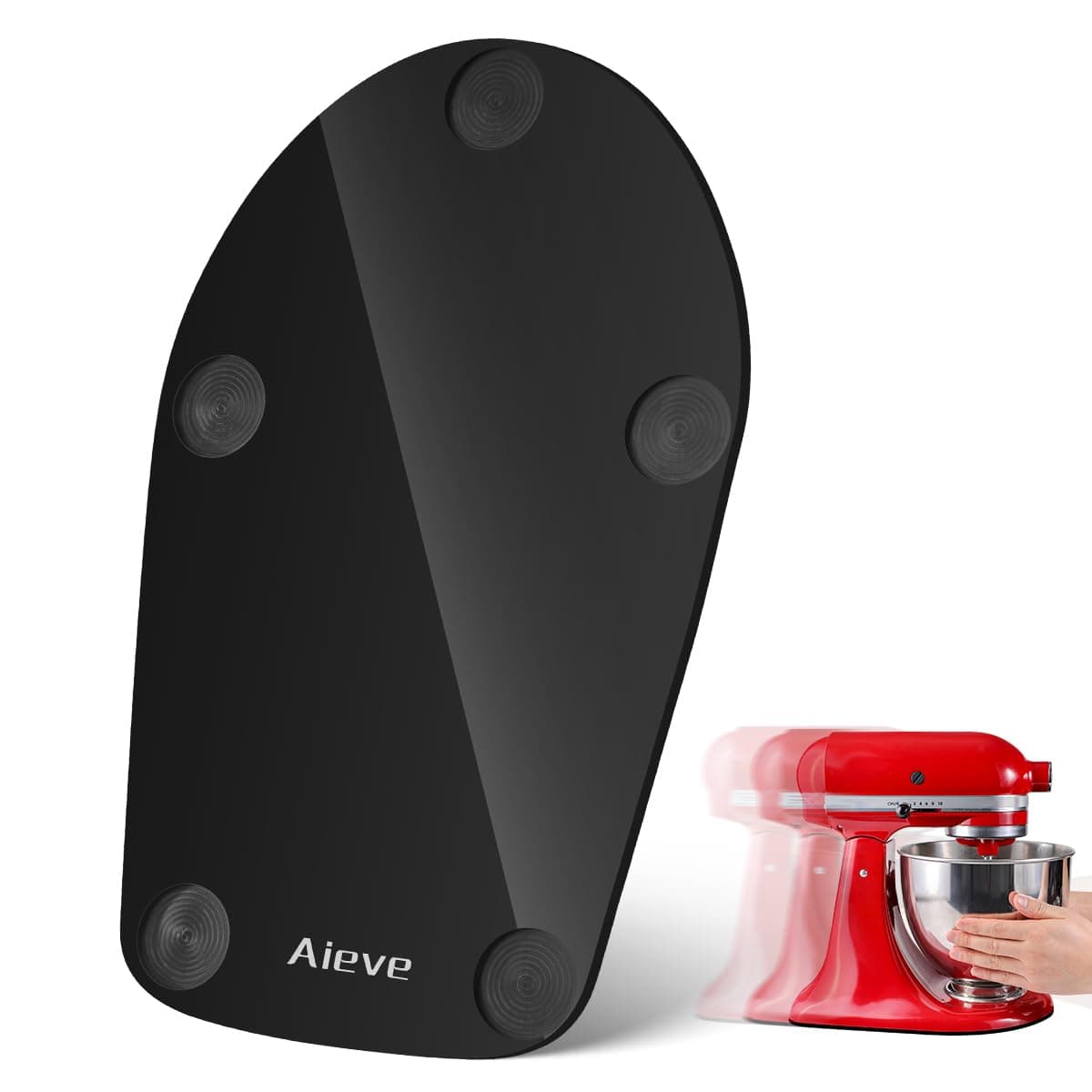 Aieve Mixer Slider Mat for KitchenAid 4.5–5 QT Tilt-Head Stand Mixer Accessories, Upgraded Acrylic Sliding Tray with Felt Bottom, Easy to Move, Black