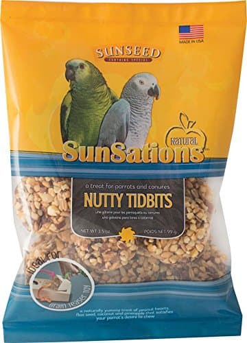 SUNSEED COMPANY 079742 Sunsations Tidbits for Parrots and Conures Nutty, 3.5 oz