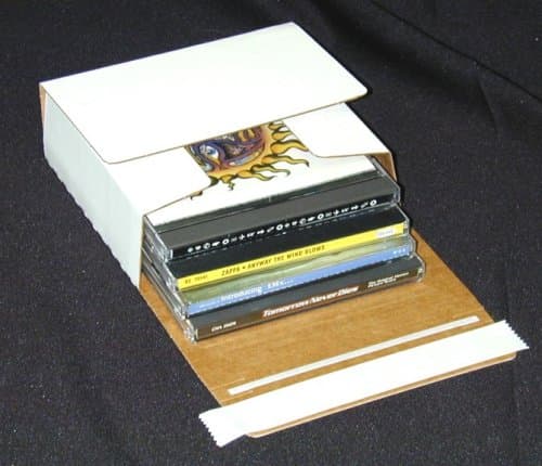 10 CD Cardboard Box Self Seal Mailers (Ship 1-4 CDs in Jewel Cases)