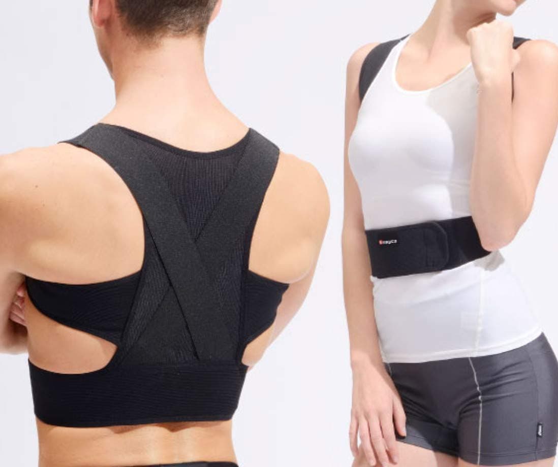Prince Enterprise Dr. Magico Posture Corrector Shoulder Back Bone Braces Support Belt for Men and Women Lumber Chest Support Pain Relief for Neck Shoulder (S_Size_Black)