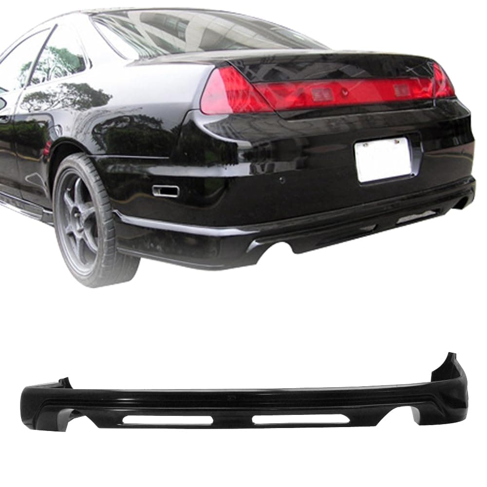 Rear Bumper Diffuser Lip, Compatible with 1998-2002 Honda Accord 2 Door Coupe, PU Unpainted Black JDM Style Rear Lower Lip Valance Splitter
