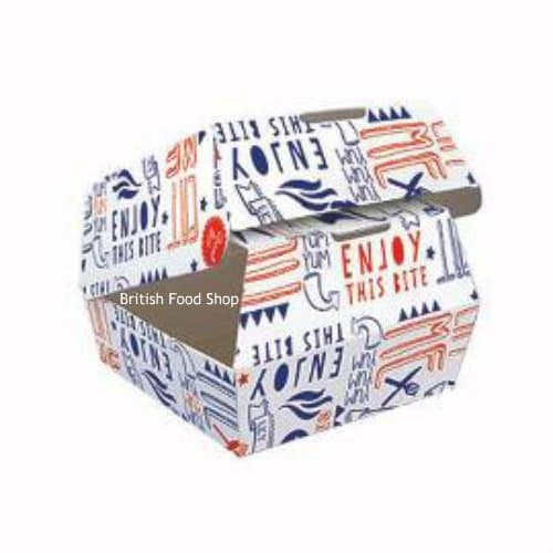 100 Disposable Burger Clamshell Boxes - Large (Fast Food/Takeaway Packaging) BRITISH FOOD SHOP (BFSBB100)