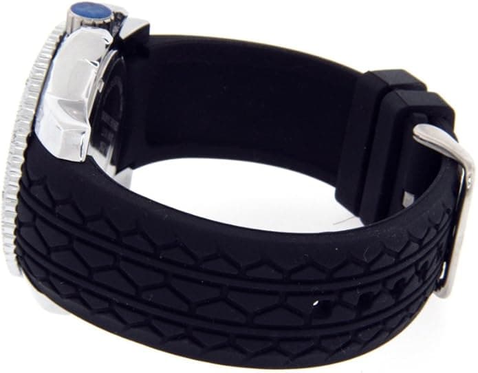 Mens Techno Master Real Diamond Watch Silver Case Rubber Band w/ 2 Interchangeable Watch Bands #TMX-2128A