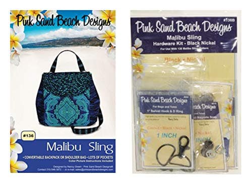 Pink Sand Beach Designs - Malibu Sling Convertible Shoulder Bag Pattern with Hardware Kit in Color (Black Nickel)