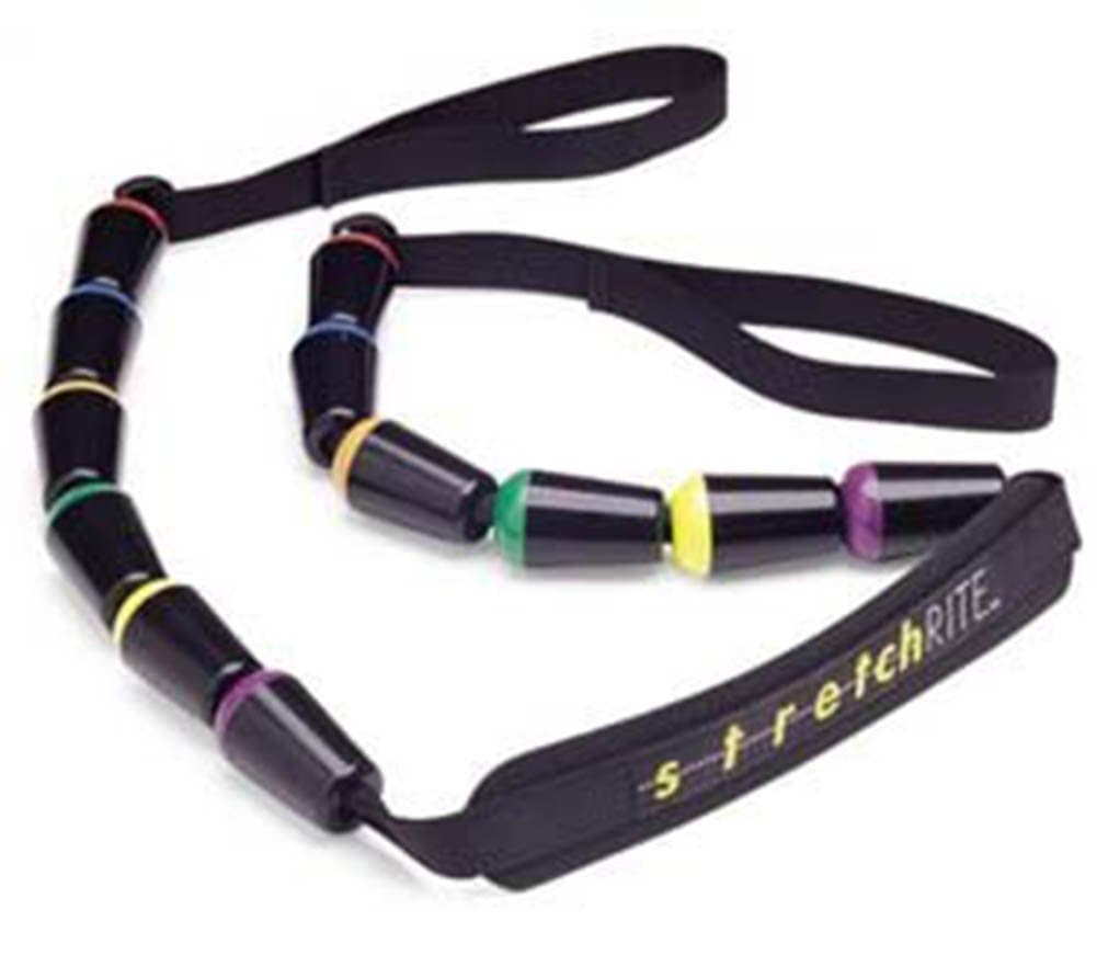 StretchRite Physical Therapy Full Body Stretching Strap Patented Easy Grip Handles Sore Tight Muscles - Includes Coaching Guide (Multi-Color)