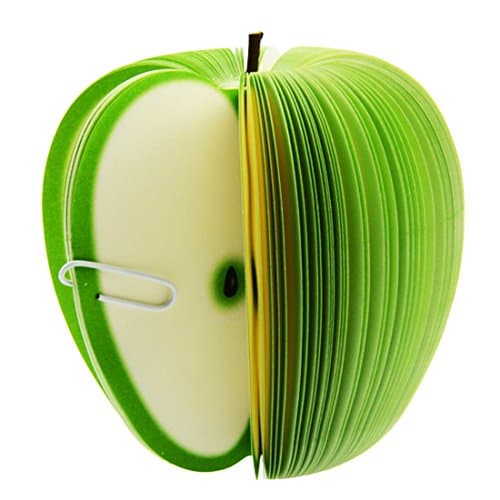 Padmall Creative and Cute 3D Fruit Desk Paper Scratch Pads , Memo Pad , Paper Notes , Mini Notepad, Note Pads , As School Gift for Students, 150 Pages Each ,2 Pcs, Green Apple