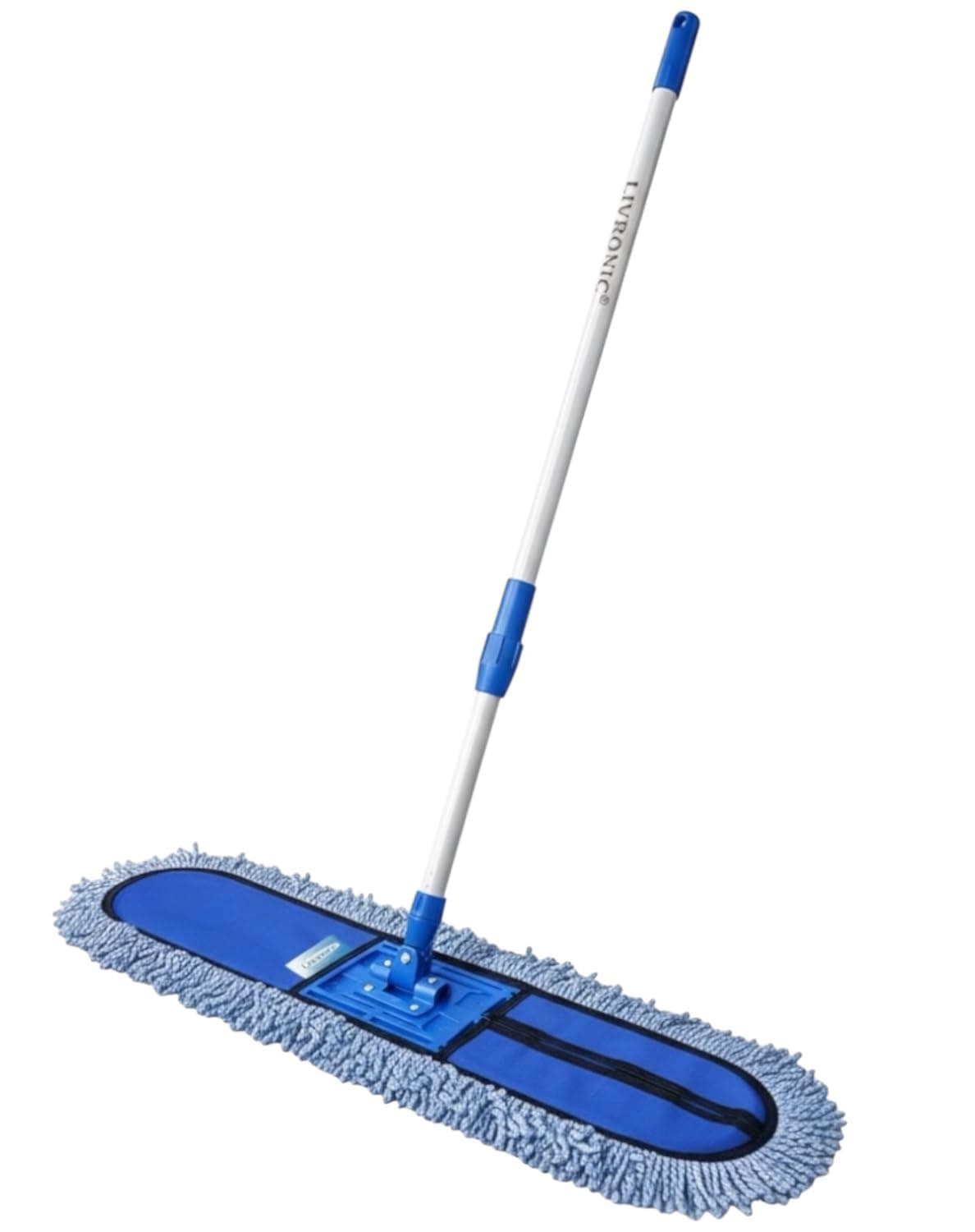 Livronic® Plastic Wet & Dry Flat Floor Mop 24 Inch with 5 Feet Long Handle | Easy-to-Use Heavy Duty Cleaning Mop for Home, Office, Hotels & Hospitals (Set of 1)