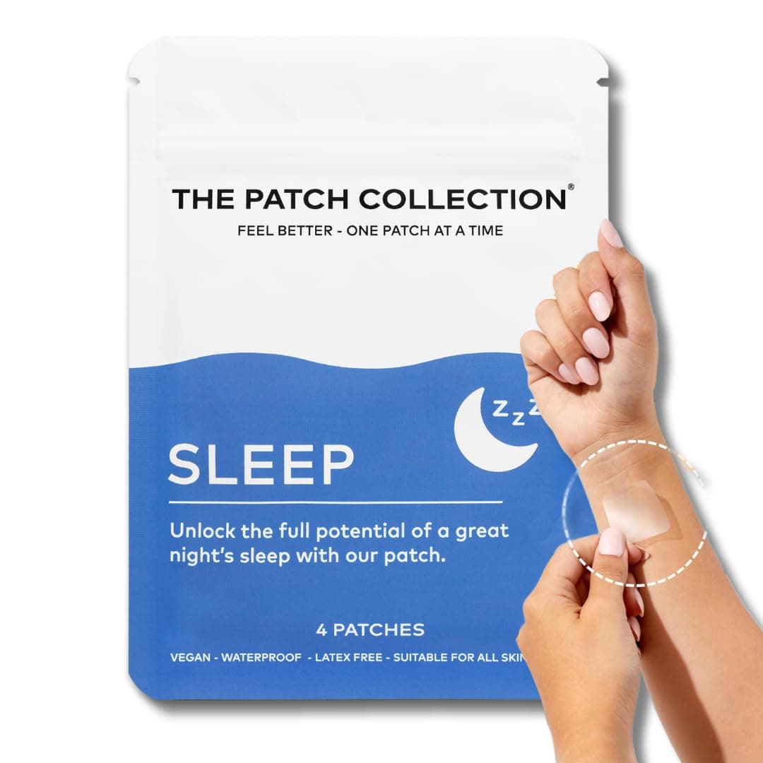 The Patch CollectionDeep Sleep Aid Patches | Melatonin, Valerian Root, Passion Flower, Magnesium for Nighttime Support | Vegan Friendly Waterproof Patch, Latex Free (Pack of 4)