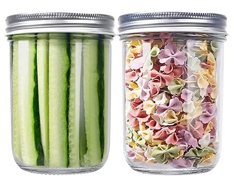 Ash & Roh® - Clear Glass Jar And Container With Air Tight Lid Storage of Spices and Dry Fruit (500 ML WHITE CANNING, 2)