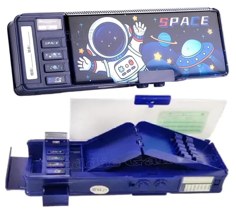 All Password Lock Megnetic Pencil Box New Model, Multicolor, S, Space Password Lock Compass