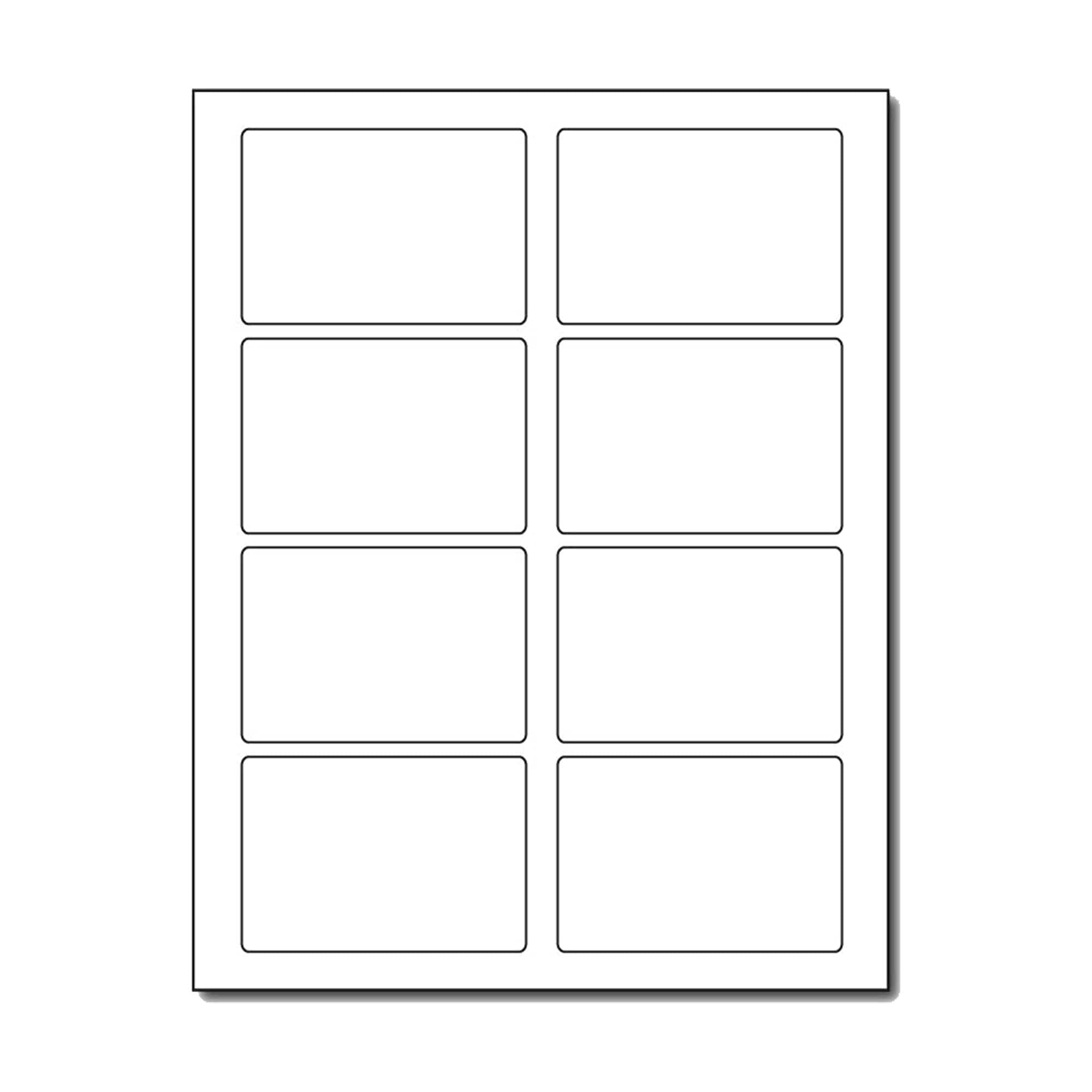 Blank Printable Adhesive Name Tag Stickers, 3 3/8" x 2 1/3" - Inkjet/Laser Compatible (8 per Sheet) 10 Sheets - 80 Total Adhesive Name Tag Labels - White Matte Finish