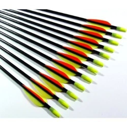 Shiny Black 12 28" Fiberglass Target Practice Arrows