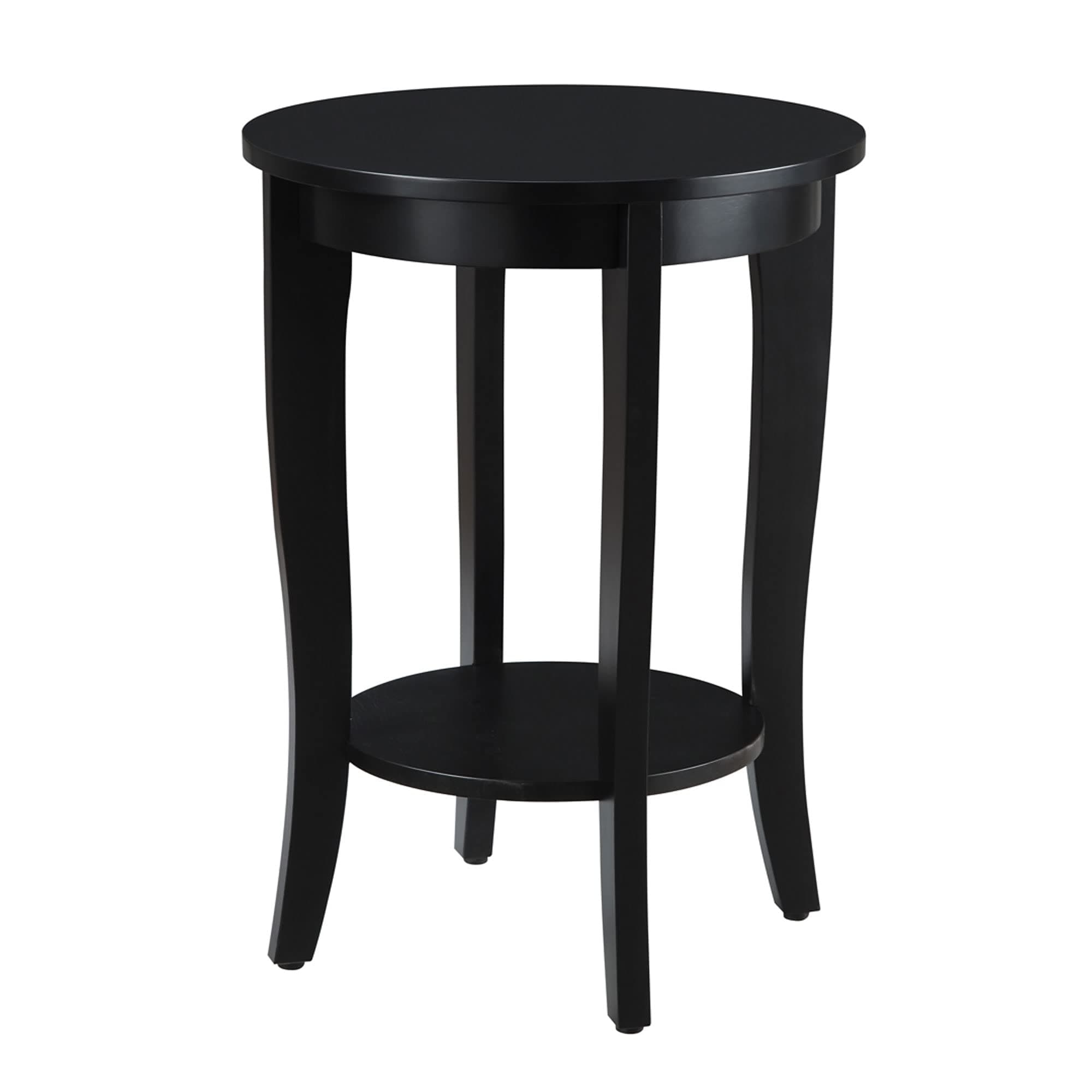 Convenience Concepts American Heritage Round End Table, Black
