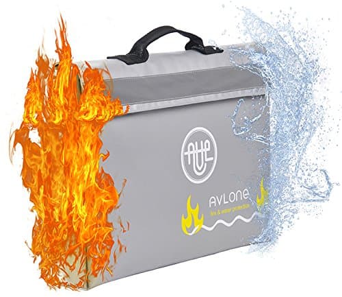 Fireproof and Waterproof Money and Important Documents Bag - Fire Resistant Storage Holder for Valuables, Passports , Laptop - Large size with Double Closure , Reflective Band