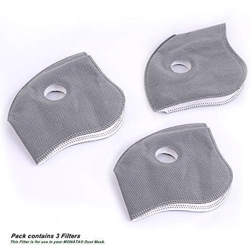 MONATA Reusable Dust Pollution Mask with Activated Carbon Filter and Earloop for Woodworking House Cleaning Gardening and Outdoor Activities
