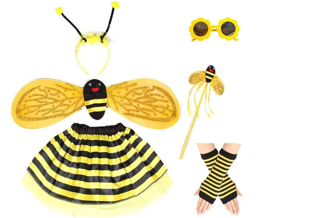 Buzzing Fun Honey Bee Costume for Kids - Performance Costume for 3-8 Years Old Child