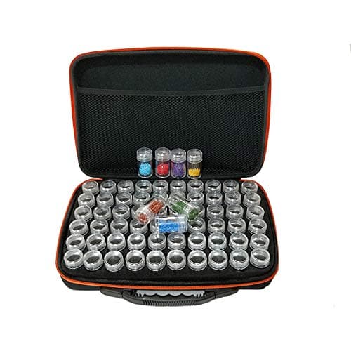 60 Slots Diamond Embroidery Box Diamond Painting Accessory Case Clear plastic Beads Weather Storage Boxes Cross Stitch Tools(Random selection of colors ,size12.8x8.8x3.2inch)