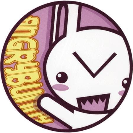 Krisgoat - Round Angry Bunny - Sticker / Decal