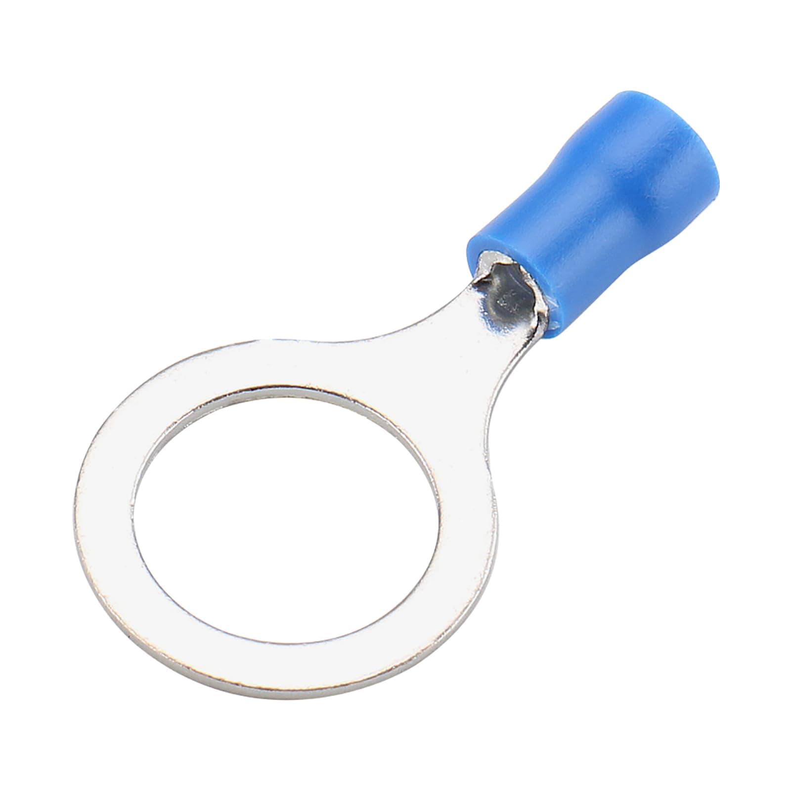 Baomain 500 PCS AWG 16-14 1/2'' Stud PVC Sleeve Pre Insulated Ring Terminals Connector RV2-12 Blue