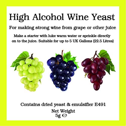 High Alcohol Wine Yeast Sachet 5g - Also for Fermenting at Higher Temperatures - Homebrew Home Brew