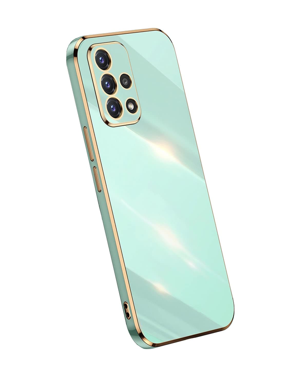 Compatible with Galaxy A51 4G Case Cover Cute Full Camera Lens Protection &Luxury Electroplate Plated Shockproof Edge Bumper TPU Protective Phone Cases for Samsung Galaxy A51 4G-Light Green