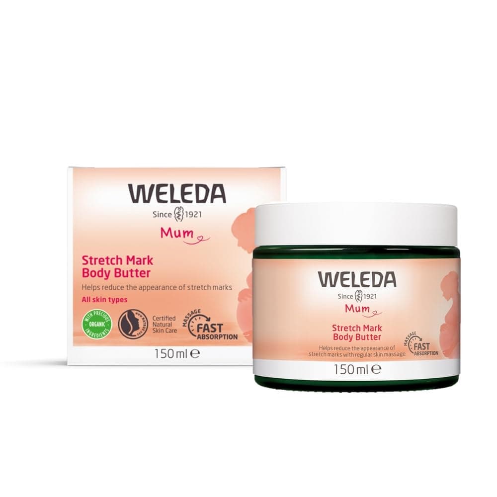 Weleda Organic Mama Pregnancy Body Butter - Rich Natural Cosmetics Massage Body Butter to Prevent Stretch Marks On The Stomach, Thigh and Chest (1 X 150 ml)