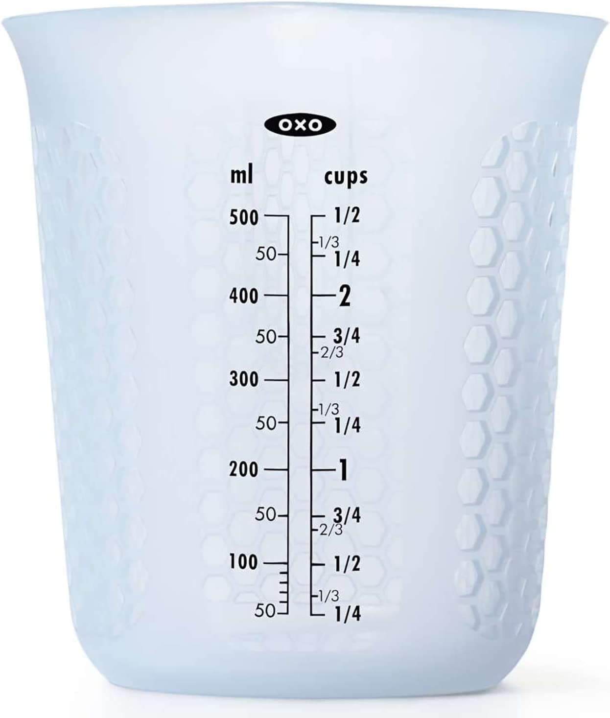 OXO Measuring Cup, Silicone Measuring Cup, Medium, 16.9 fl oz (500 ml), Microwave Safe