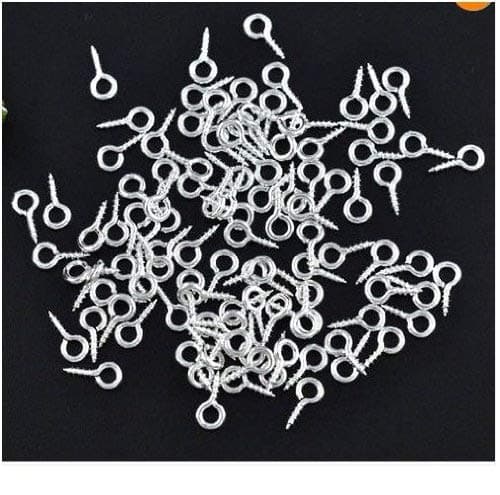 100 x Silver Plated 8mm x 4mm Screw Eye Bails Jewellery Craft Findings (Crafts - Jewellery Making Beads - Fashion Charms - Jewelry Accessories - Jewellery Findings) D1