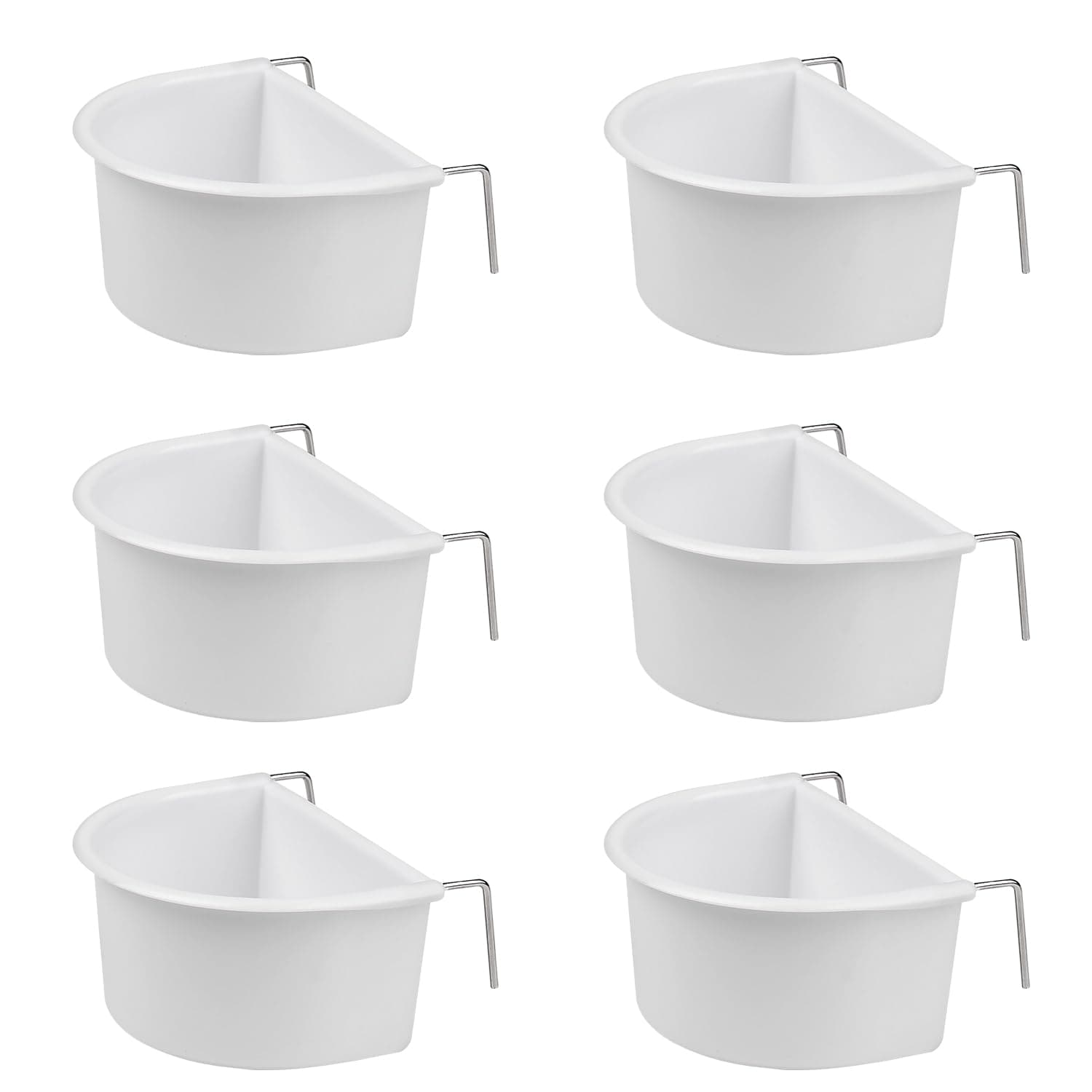 D-shaped Plastic Bird Food Bowl with Hook - Parrot Cage Feeder (6)