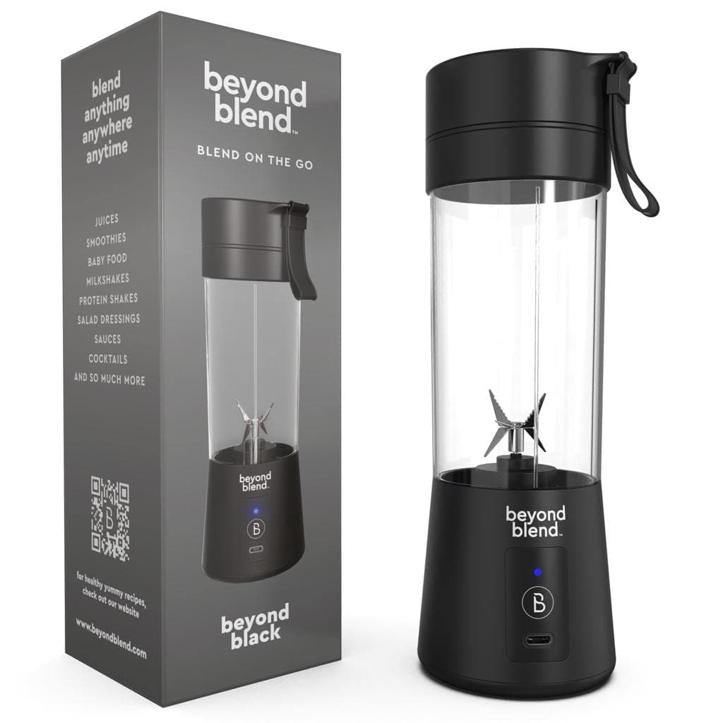 Portable Blender - USB Rechargeable Powerful Sleek Design Blender for Shakes, Juices and Smoothies Easy to Carry for Travel, Gym (Black)