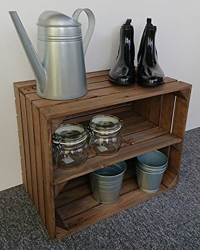 Wooden Apple Crate with Long Internal Shelf Storage Display Shoe Rack