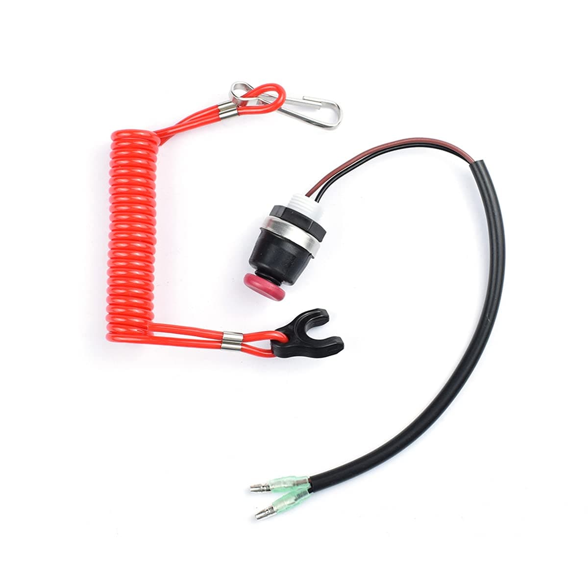 Boat Safety Kill Stop Switch Connector Lanyard Cord Compatible with Mercruiser Marine Tohatsu Outboard Engine Motor Kill Switch Tether Red