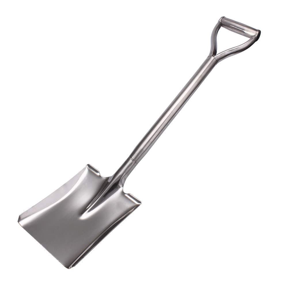 LUBAN 31.5 Inch Flat Head Garden Shovel, D Handle Square Flat Spade Shovel for Gardening, All Stainless Steel Made