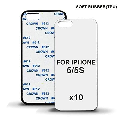 10x Black Sublimation Rubber Phone CASE Blank with Metal Insert iPhone 5/5S