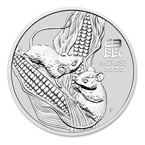 2020 Australian Lunar Mouse Silver Coin by The Perth Mint 1 oz Pure .9999 Silver Coin