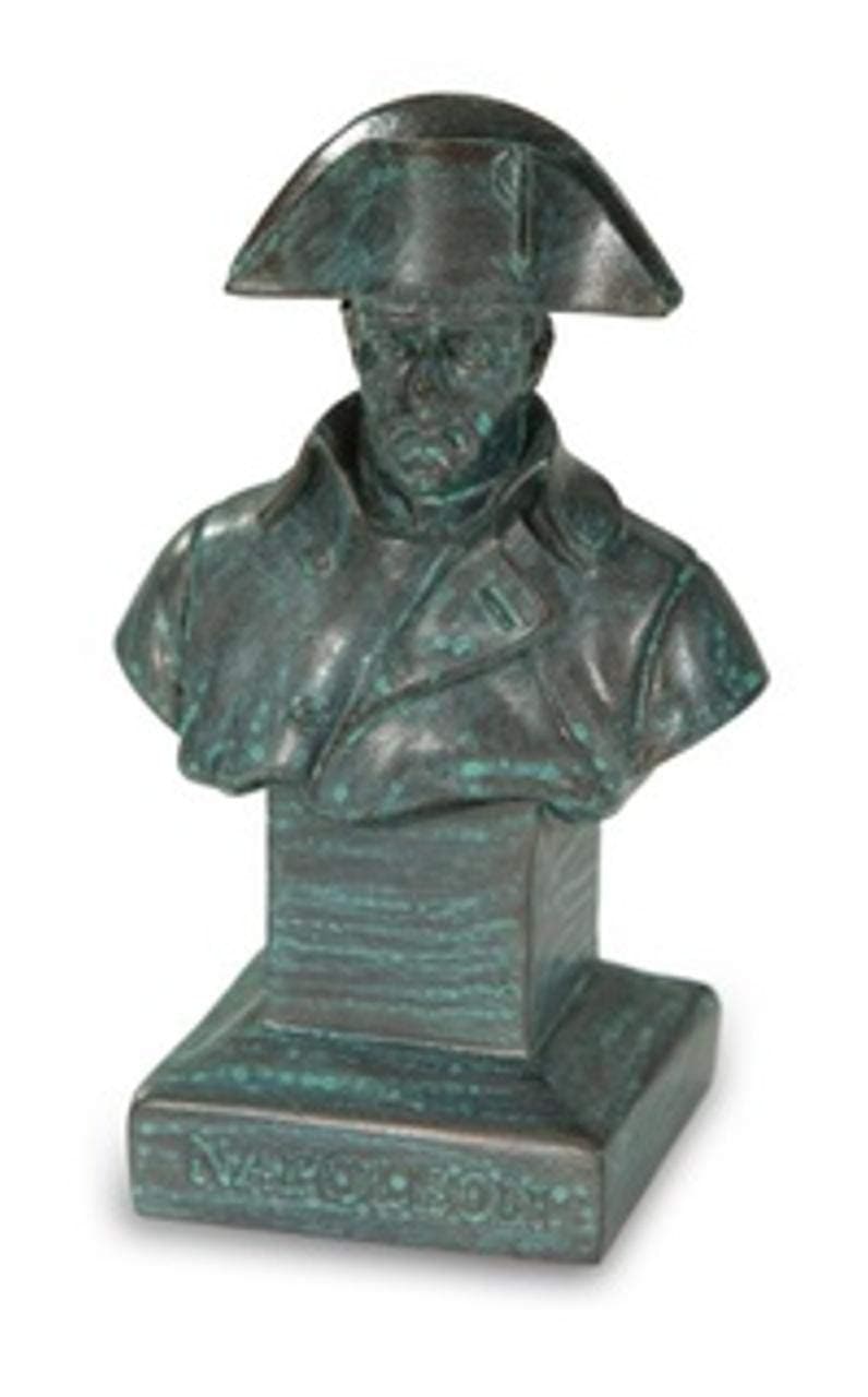 Napoleon Bust with Bronze Shade Green Coat