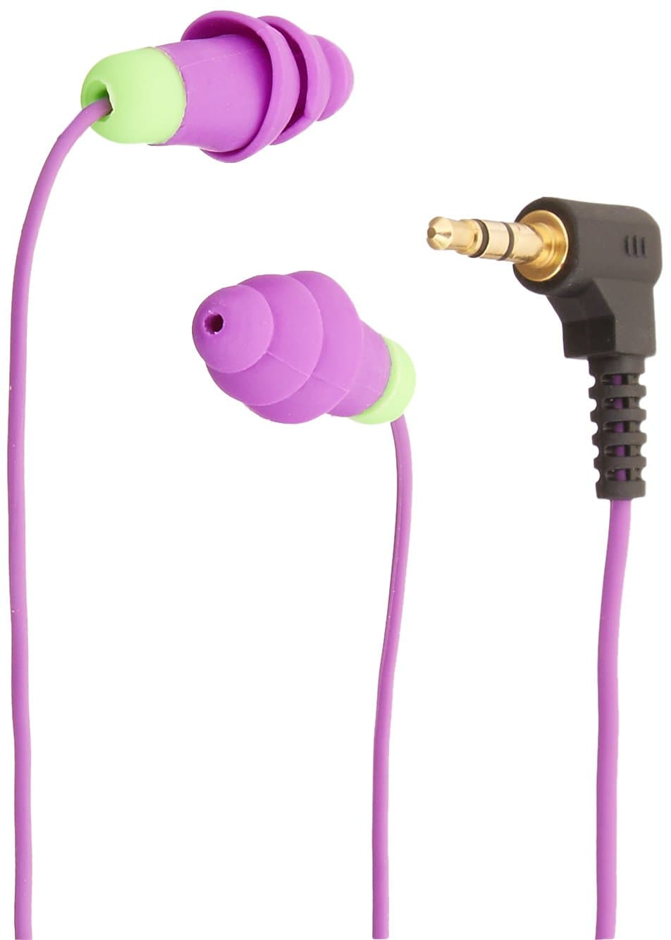 PlugFonesBasic Earplug-Earbud Hybrid - Noise Reducing Earphones - Purple