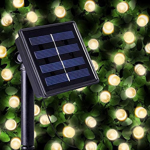 100 Warm White LED Solar Powered Fairy Lights - Waterproof Solar Decoration String Lights with Built-in Night Sensor - for Christmas, Outdoor, Garden, Fence, Patio, Yard, Walkway, Driveway, Shed, Garage, Path, Ornament, Stairs and Outside by SPV Lights (with 2-year warranty)