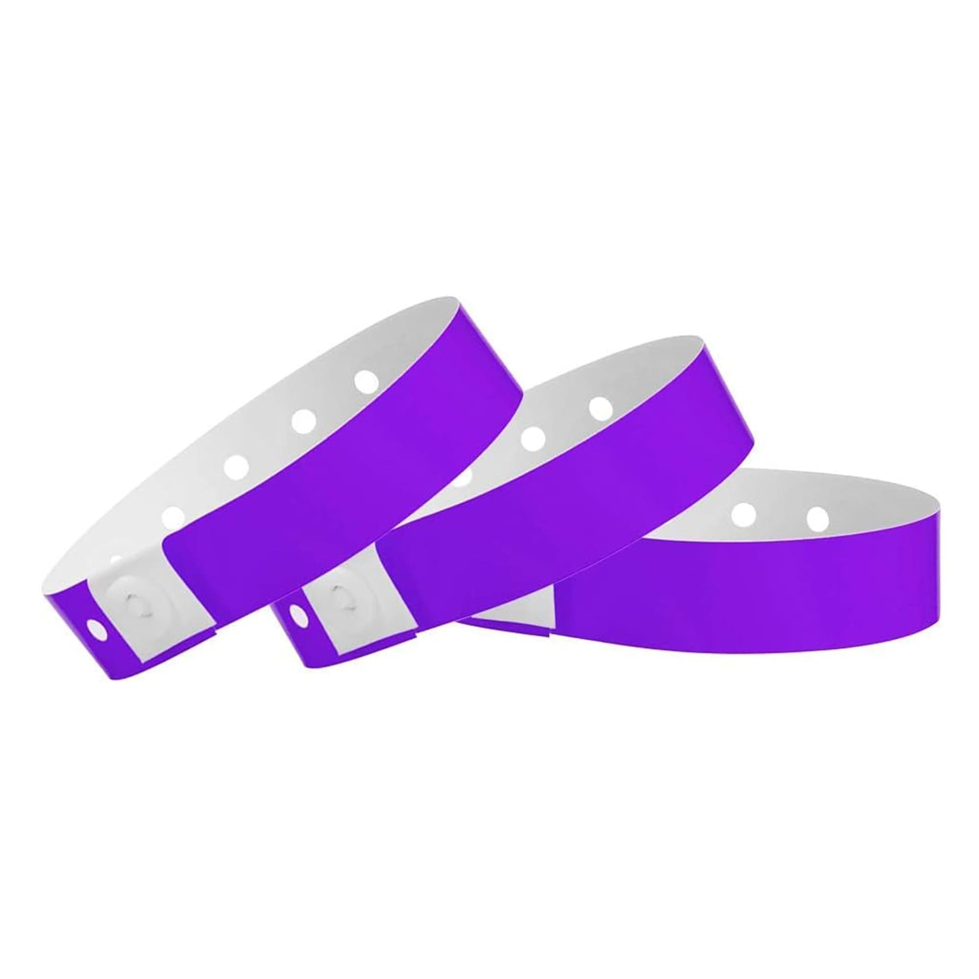 500 WristCo Premium Purple Plastic Secure Snap Wristbands - Waterproof, Durable, Tearproof, Adjustable Size Bracelets for Events, Waterparks, Concerts