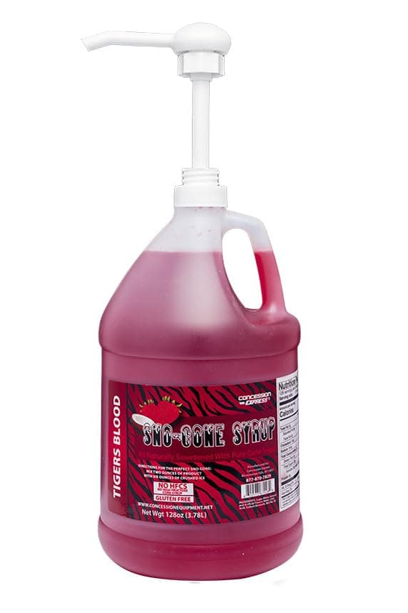 Concession Express Pure Cane Sugar Sno-Cone Syrup w/pump (Tigers Blood)
