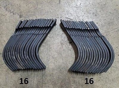 16 Each LH & RH Replacement Tiller Tines for Bush Hog RTS/RTL Tiller Part # 64454 and 64452