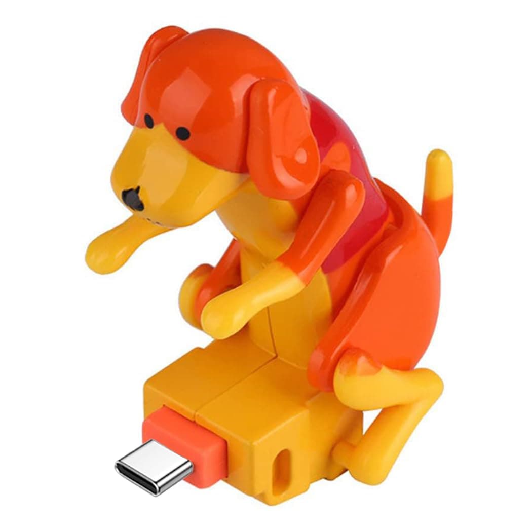 Funny Dog Charger Cable Stray Dog Charging Cable 4 ft USB Charger Cable for Phone (LT, Orange)