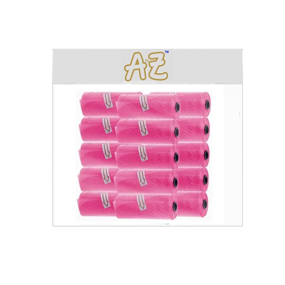 A to ZDisposable Non Scented Bag 22 x 32cm Count 225 Pack of 15 - Pink
