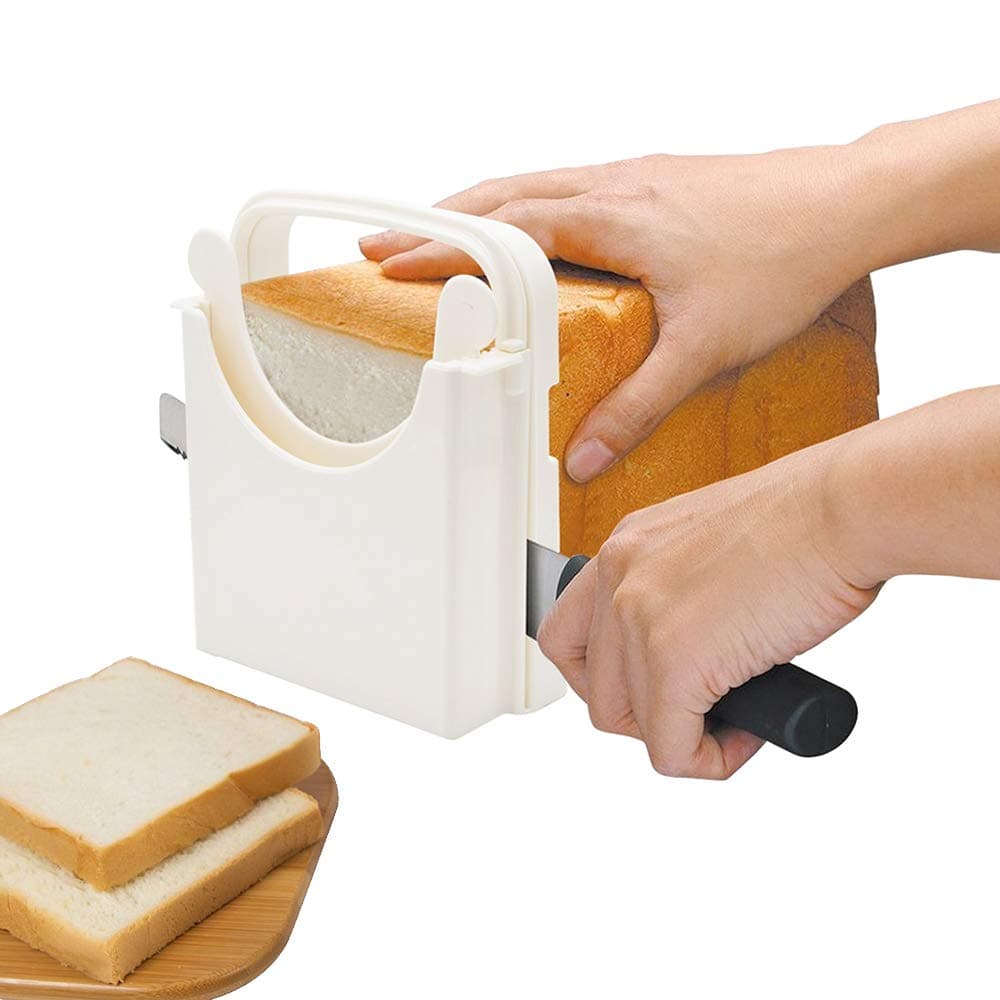 POLARHAWK Bread Slicer,Adjustable Toast Slicer,Foldable and Customizable Loaf Cutter with Cutting Board for Homemade Bread & Loaf Cakes Tools to 5 Thickness | Bagel/Sandwich/Toast