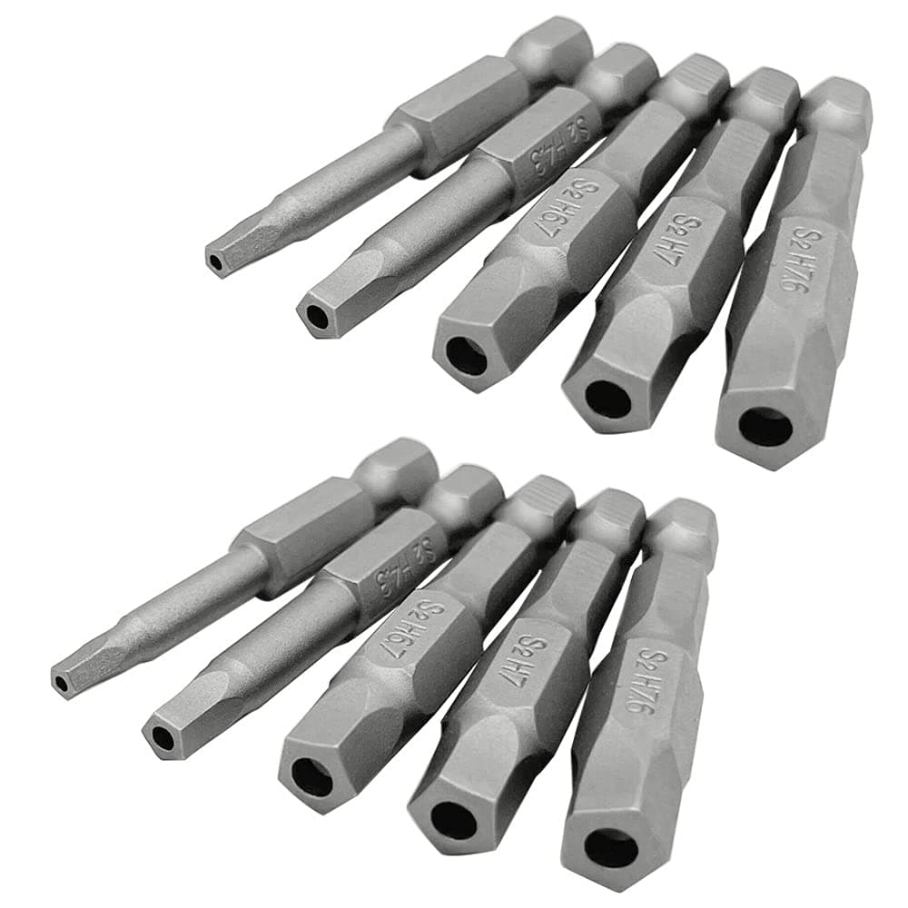 10 Pieces Magnetic Pentagon Head Screwdriver Bits Set 1/4 Inch Hex Shank Security Tamper Proof Pentagonal Drive Bit Five-sided Figure Screw Driver Drill Bit for Electric Hand Screwdrivers, 50mm