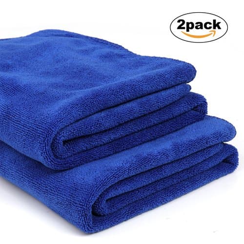Jiaaomei 16"x24" 80g 2Pack Anti-Static Multifunctional Microfiber Towel Super Absorbent & Exceptionally Soft Car Cleaning Cloth for Bath, Kitchen, Car, Sports and Window