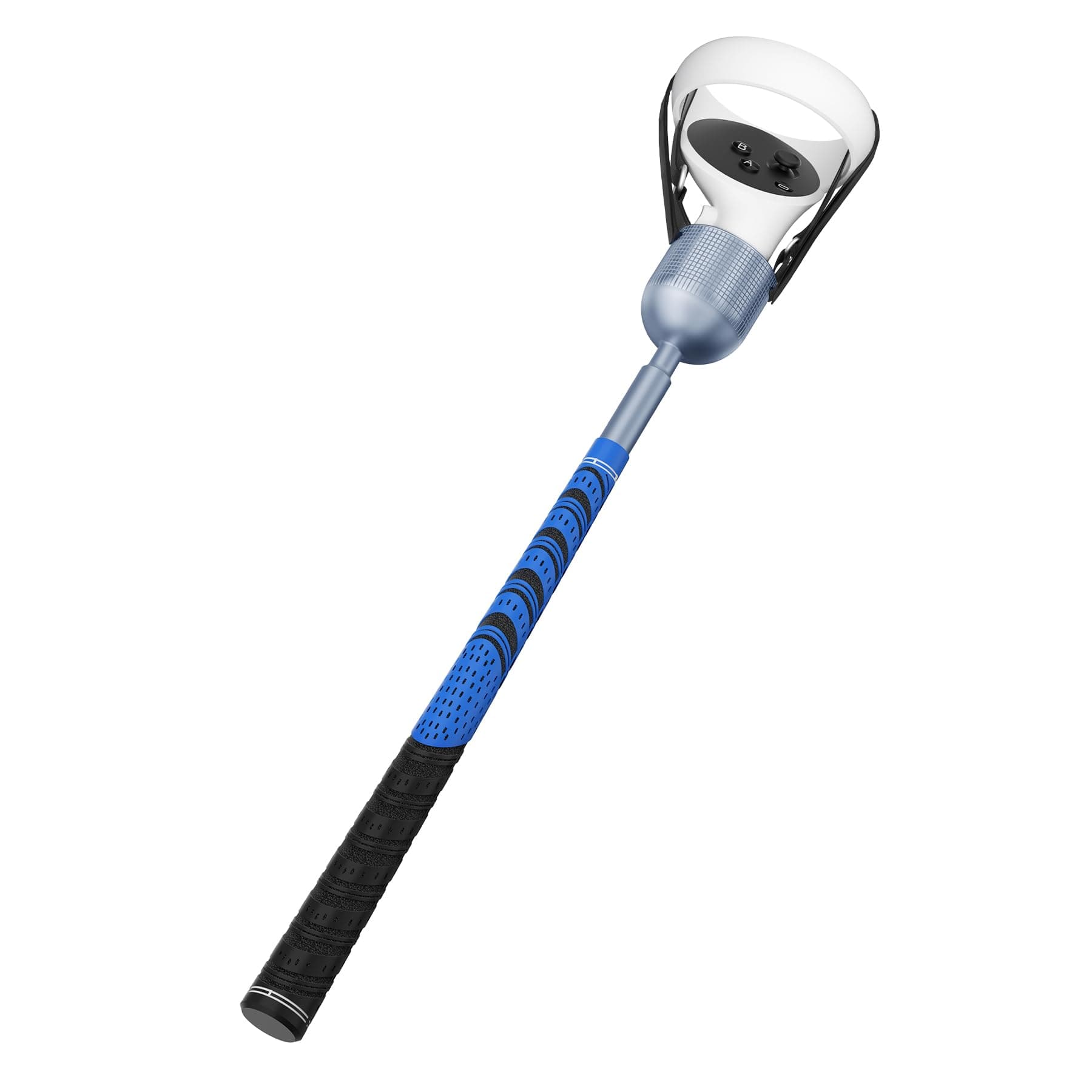 VR Golf Club Attachment for Oculus Quest 2/ Meta Quest 2, Aluminum Quest 2 Golf Club Handle Accessories with Realistic Rubber Grip& 2 Straps, 1: 1 Molded Controller Adapter, Blue