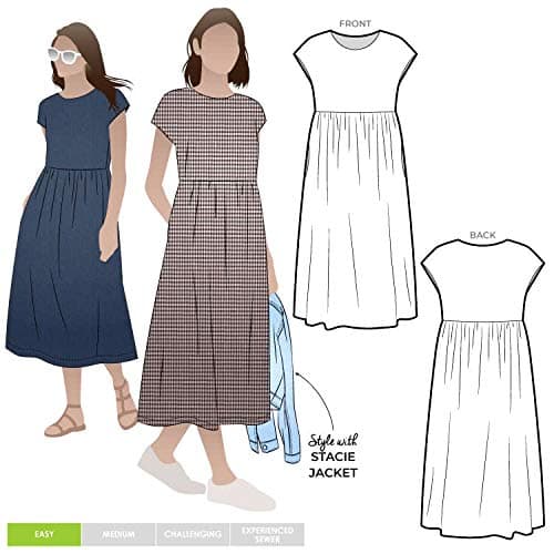 Style Arc Sewing Pattern - Montana Midi Dress (Sizes 18-30)