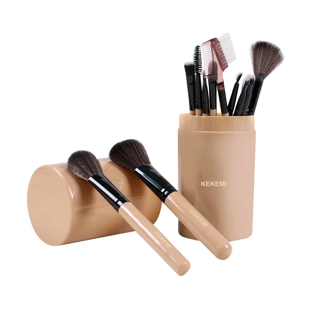 YEMIX Professional Makeup Cosmetic Foundation Brush Set (Brown) - Pack of 12